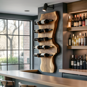 Modern Solid Wood Wine Rack For Living Room And Bar Display