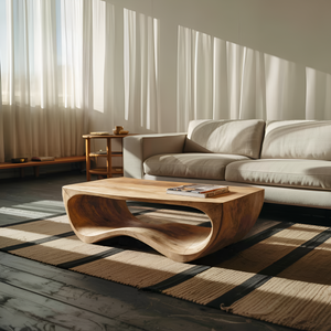 Artistic Sculptural Curved Coffee Table For Living Room