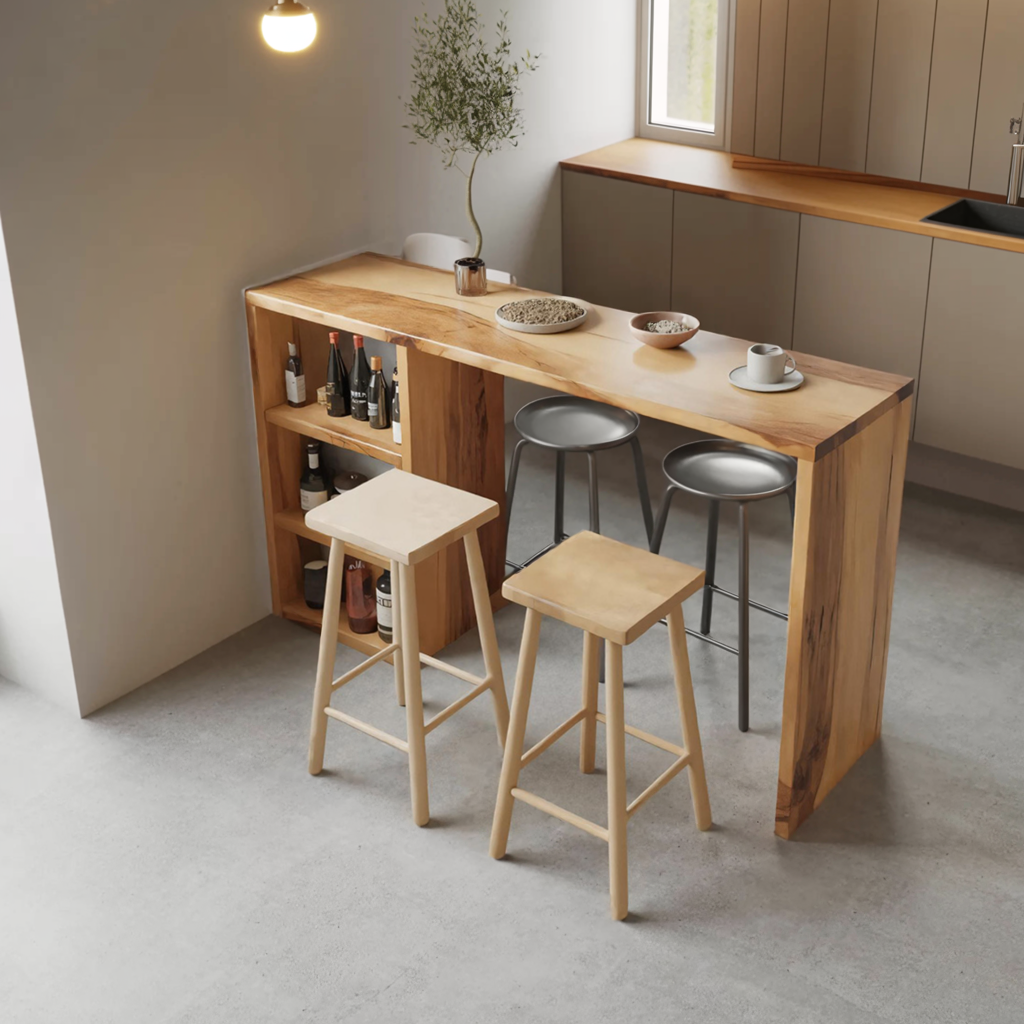 Compact Bar Table With Storage For Small Dining Area