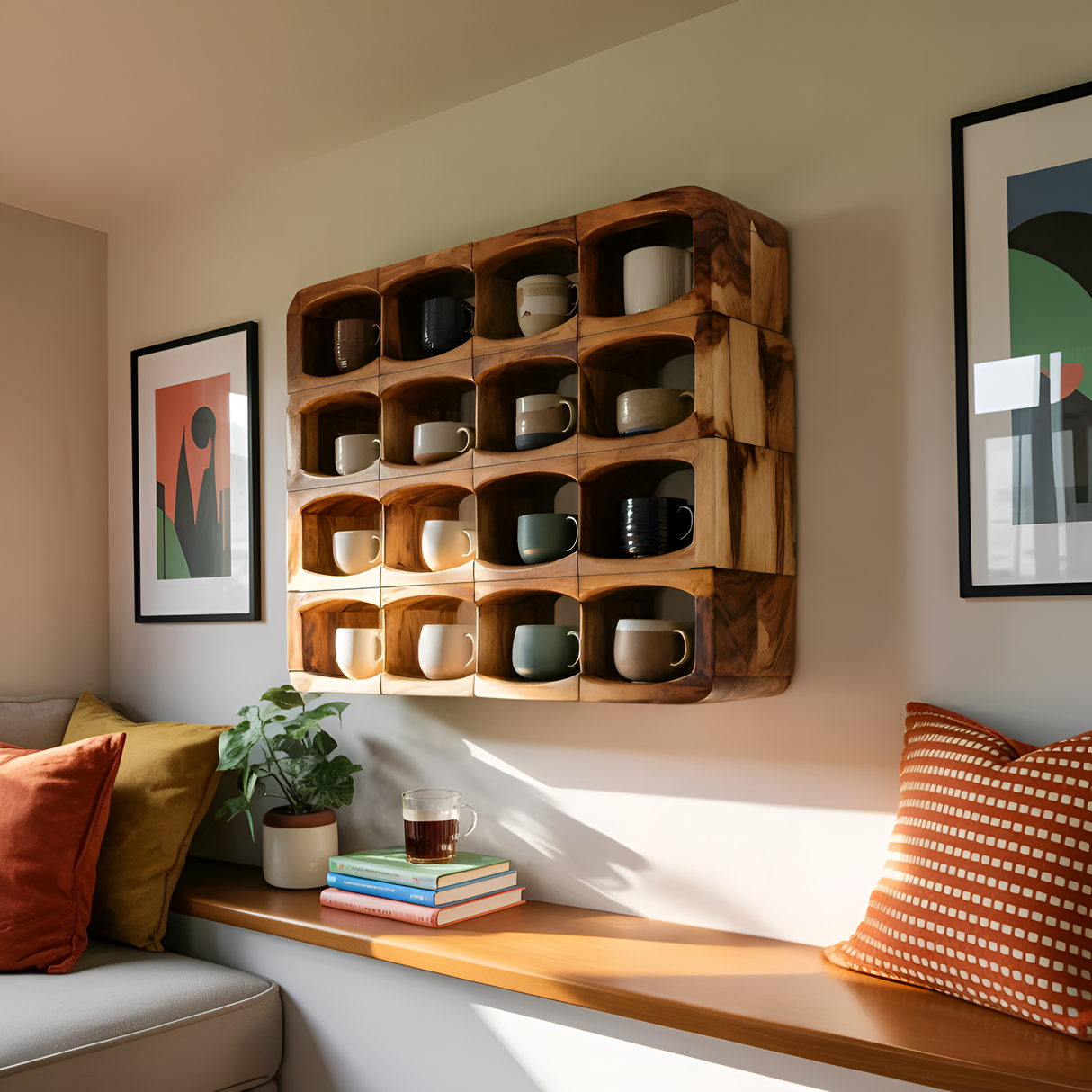 Handcrafted Wall-Mounted Kitchen Rack For Pantry Styling
