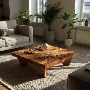 Handcrafted Live Edge Solid Wood Coffee Table For Living Room