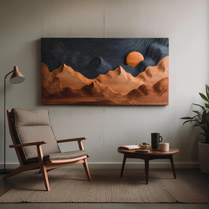 Sunrise Over Mountain Wall Sculpture For Home Decor