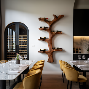 Rustic Wooden Wine Rack Branch Style For Home Bar
