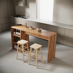 Warm Bar Table With Storage For Compact Kitchen