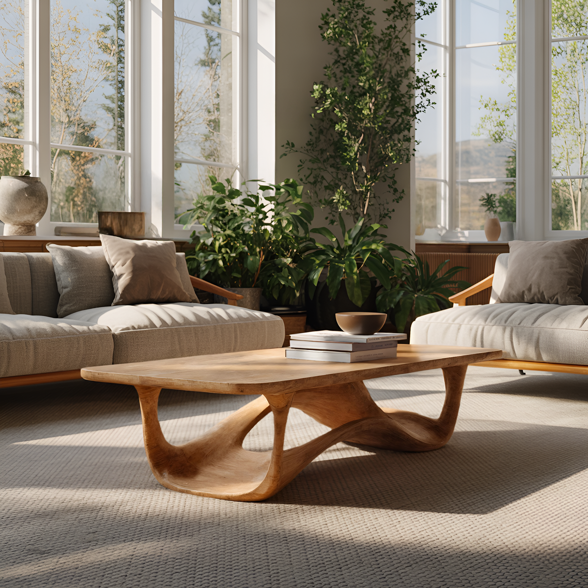 Contemporary Sculptural Coffee Table For Living Room