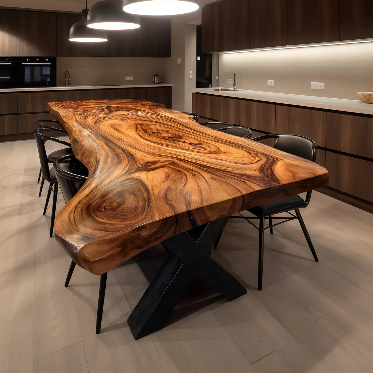 Dining Room Farmhouse Live Edge Dining Table Rustic Wood