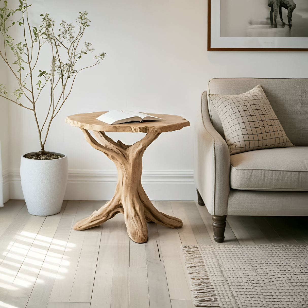 Farmhouse Round End Table For Entryway Design Stylish Furniture Decor