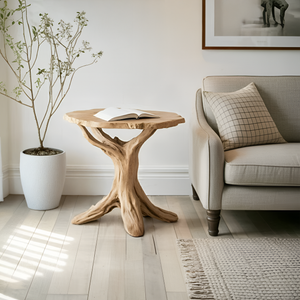 Farmhouse Round End Table For Entryway Design Stylish Furniture Decor