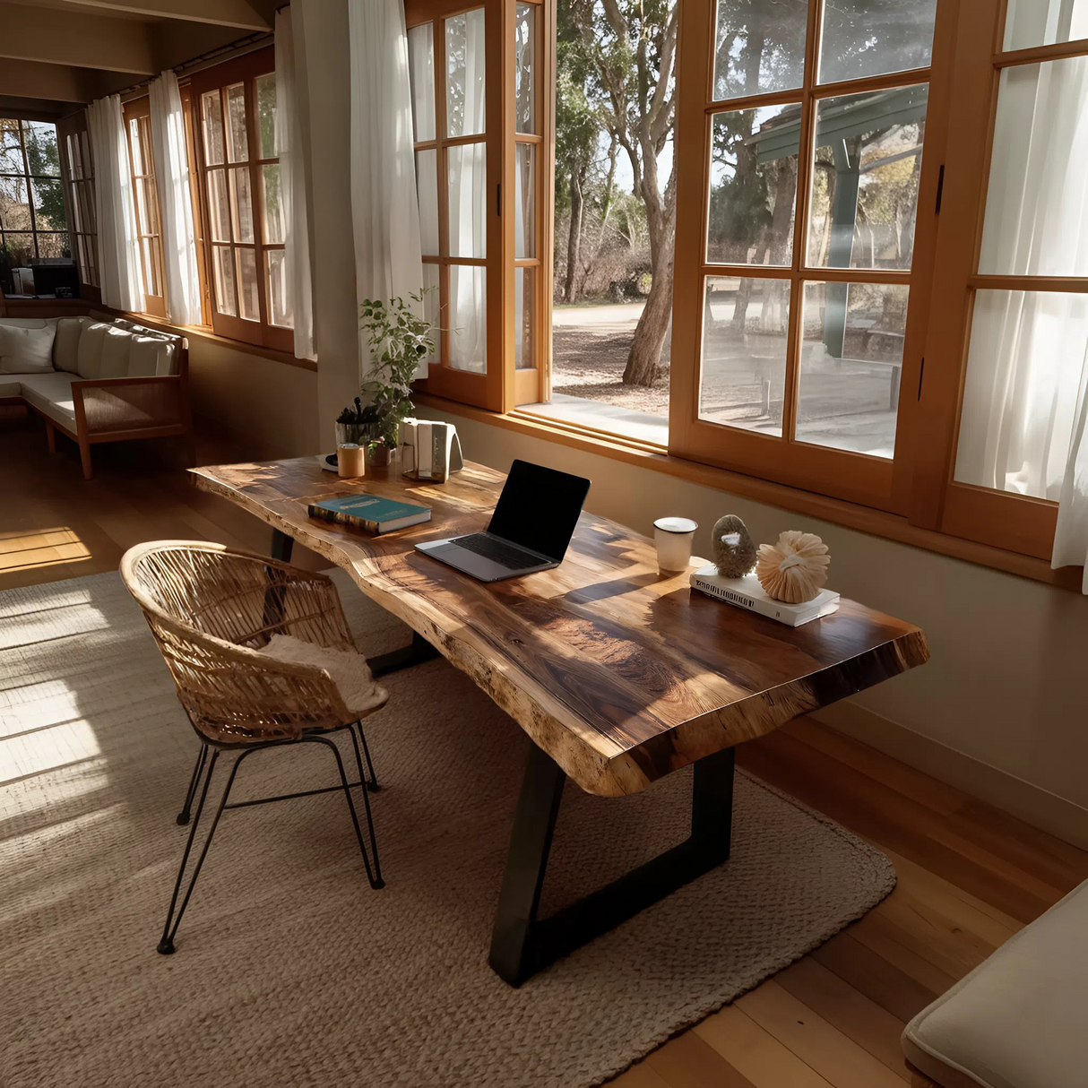Mid Century Solid Wood Tabletop For Living Room Decor
