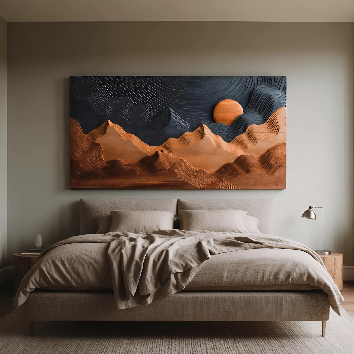 Sunrise Over Mountain Wall Sculpture For Home Decor