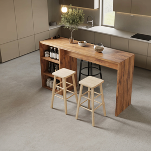 Warm Bar Table With Storage For Compact Kitchen