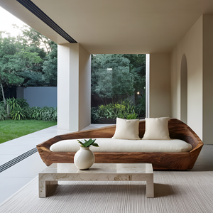 Modern Sculptural Wooden Sofa For Living Room Decoration