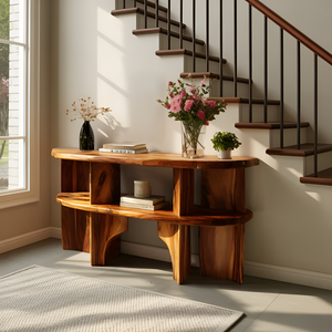 Handcrafted Wooden Entryway Table For Rustic Home Styling