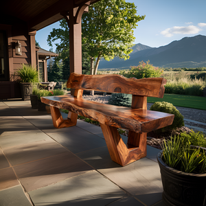 Modern Outdoor Wood Bench For Exterior Seating