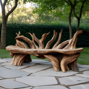 Mid Century Wooden Bench Outdoor Decor For Sleek Exteriors