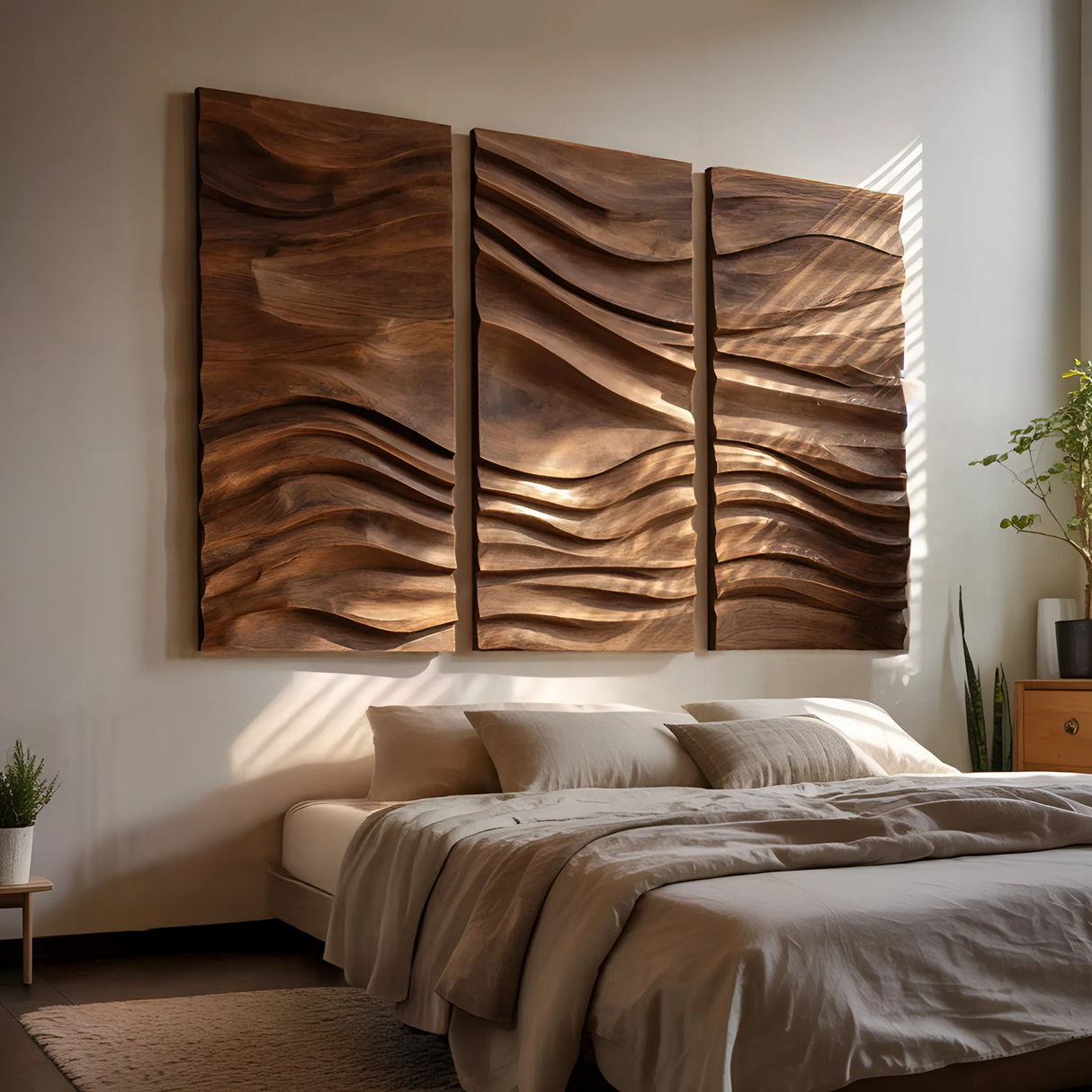 Mid Century Wooden Wall Sculpture For Entryway Decor
