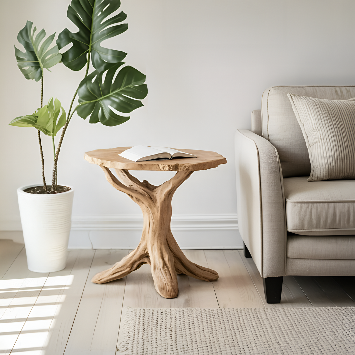 Farmhouse Round End Table For Entryway Design Stylish Furniture Decor