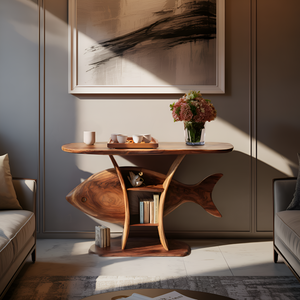 Mid Century Solid Wood Console Table For Furniture Decor Style