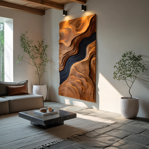 Abstract Carved Wall Art Sculpture For Modern Living Room