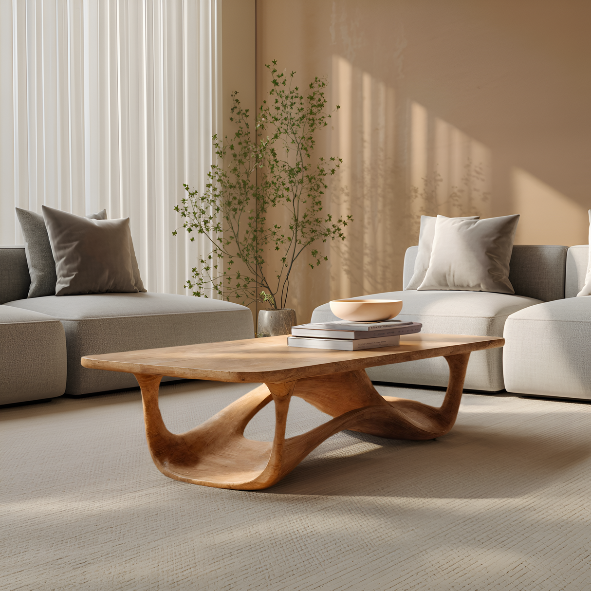 Contemporary Sculptural Coffee Table For Living Room