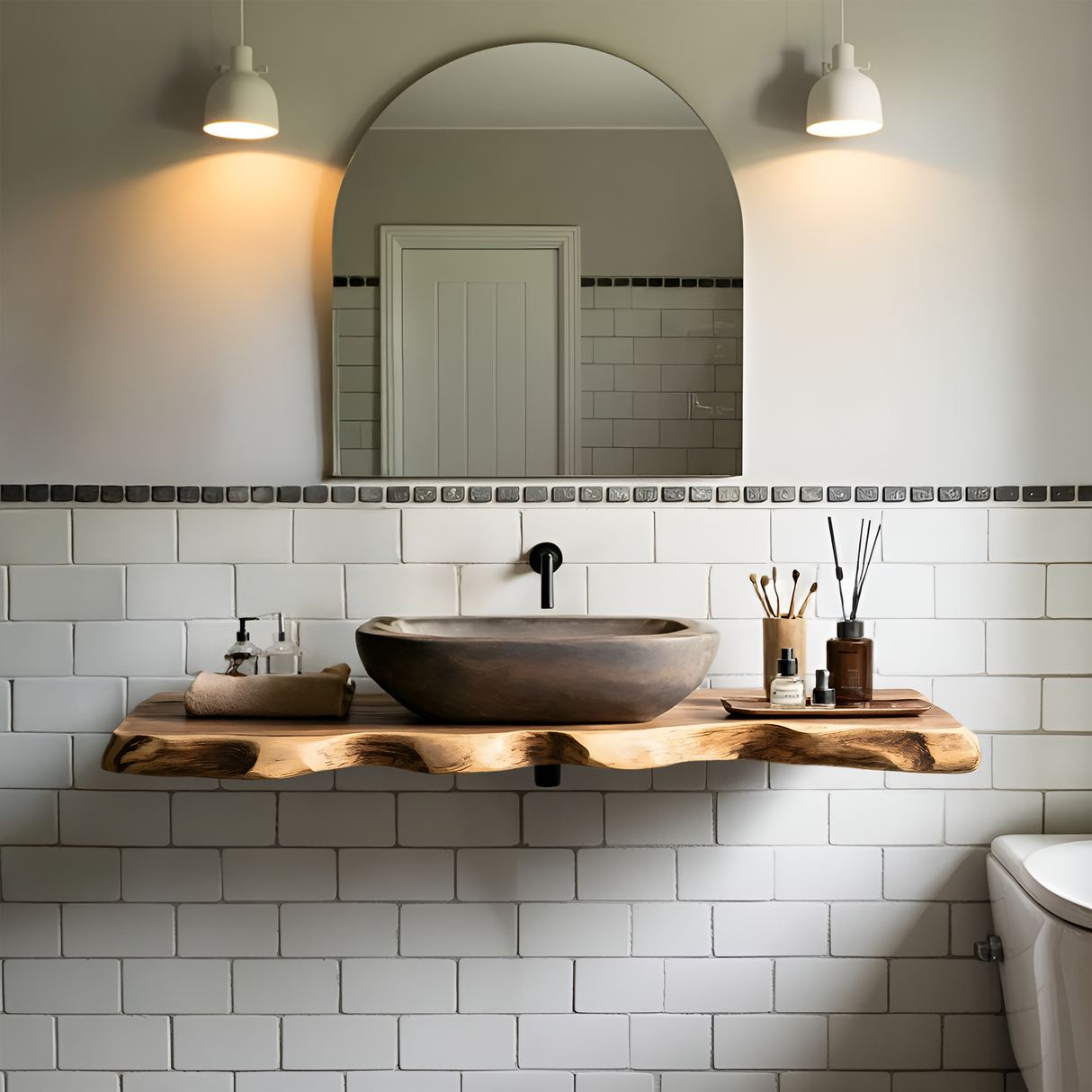 Handcrafted Live Edge Vanity For Compact Bathrooms