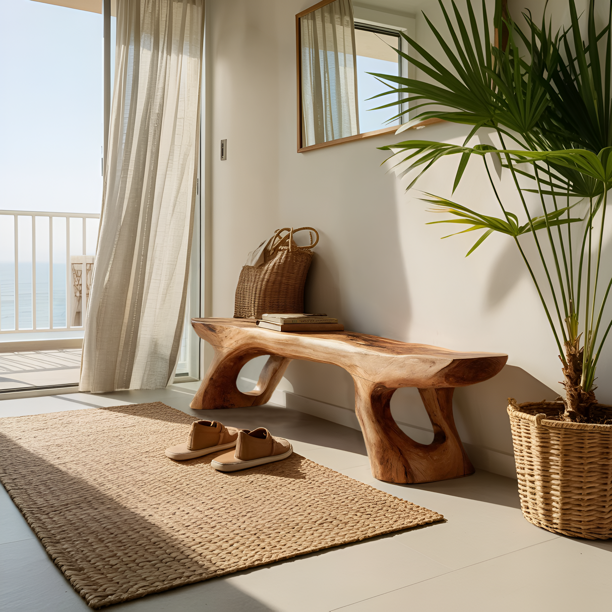 Minimal Sculptural Bench For Bedroom Or Entryway