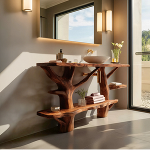 Mid Century Solid Wood Vanity Furniture Decor For Modern Bathroom