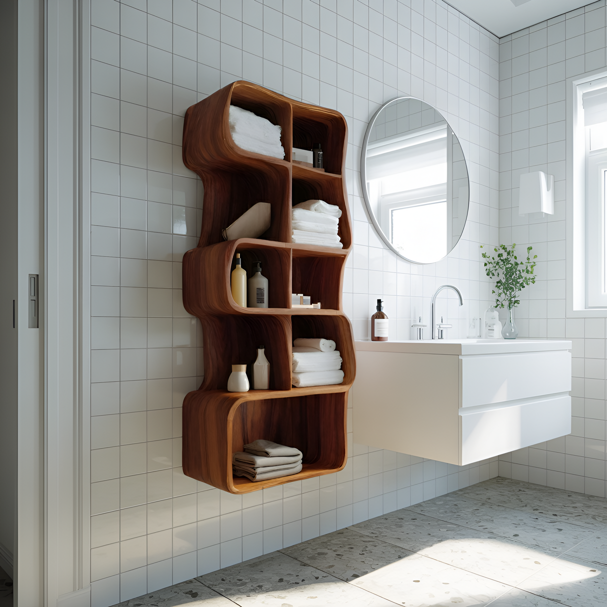 Minimal Wall Bathroom Shelf For Bathroom Interior