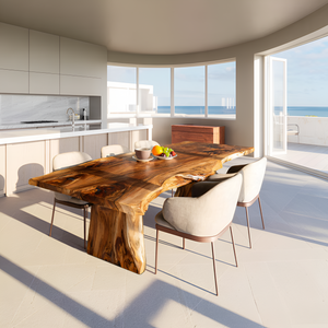 Handcrafted Live Edge Dining Table For Modern Kitchen