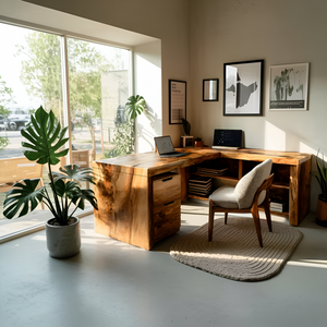 Contemporary L Shaped Workstation Desk For Study Room
