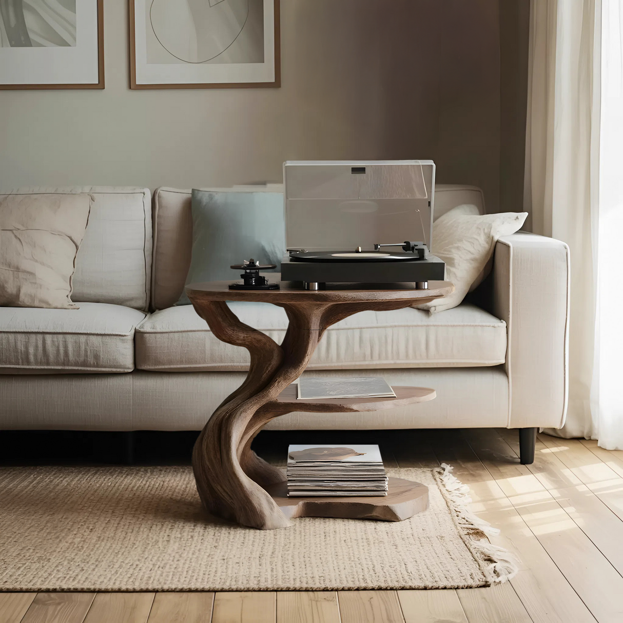 Handcrafted Wooden Media Stand Custom Living Room