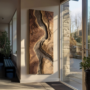 Handcrafted Wooden Wall Sculpture For Entryway Design