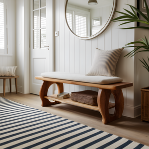 Minimalist Wooden Bench For Bedroom Interior Accent