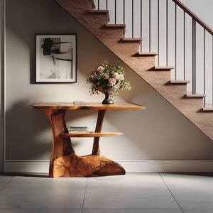 Modern Live Edge Console Table For Minimalist Living Room