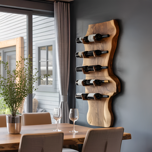 Modern Solid Wood Wine Rack For Living Room And Bar Display