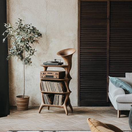 Mid Century Vinyl Cabinet For Livingroom Display