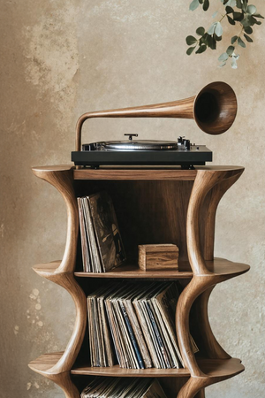 Farmhouse Style Record Stand For Entryway Design