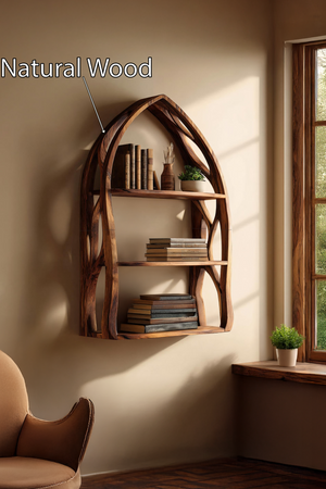 Modern Arch Wooden Wall Shelf for Bedroom Styling