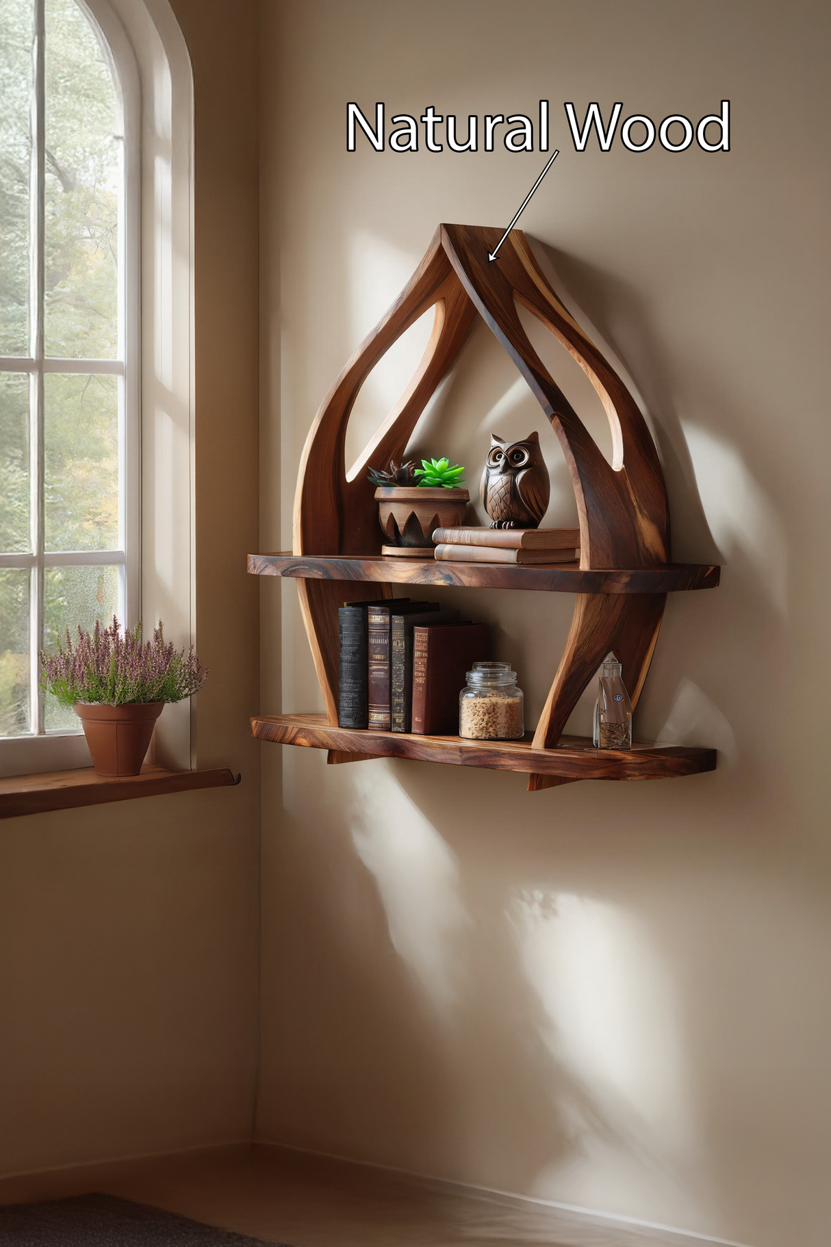 Farmhouse Solid Wood Wall Shelf For Entryway Design