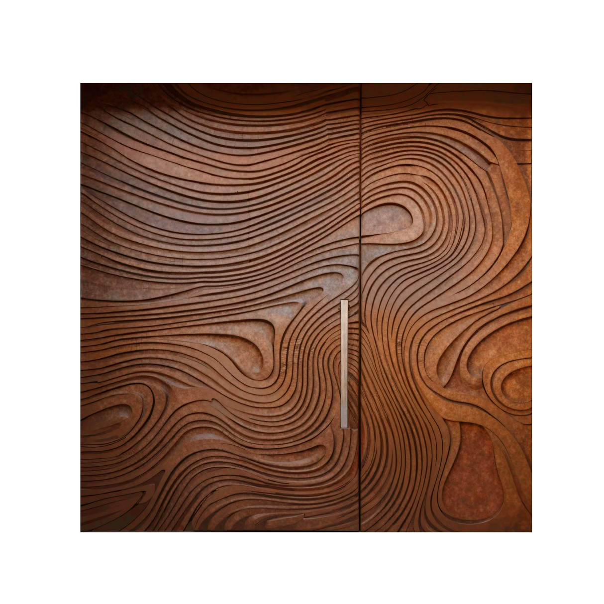 Contemporary Sculpted Door For Grand Entryway Or Modern Villa