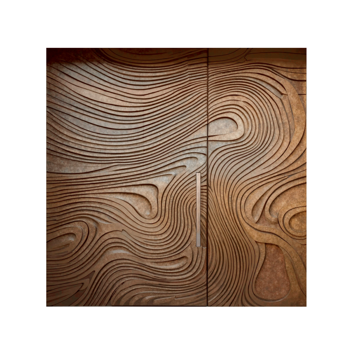 Contemporary Sculpted Door For Grand Entryway Or Modern Villa