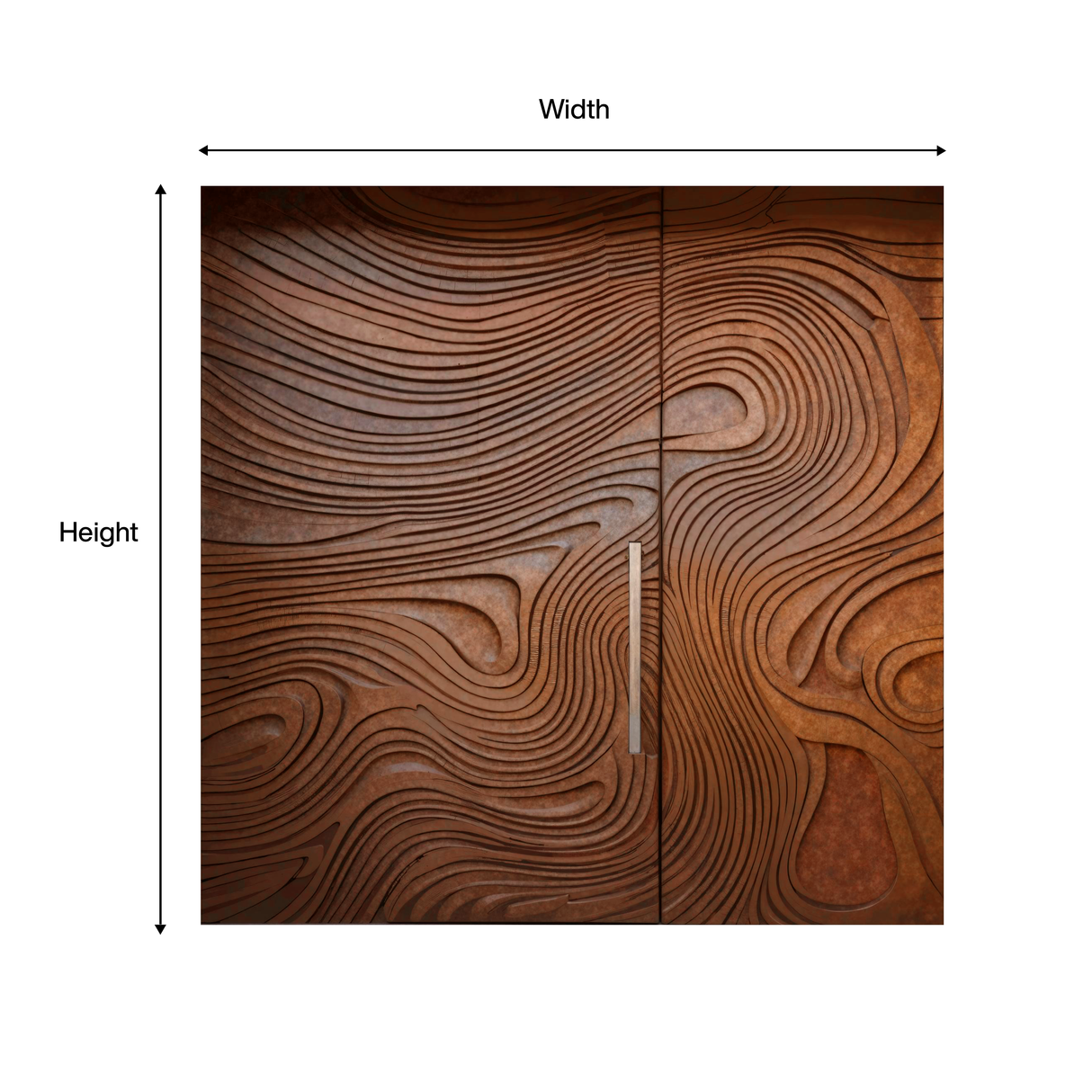 Contemporary Sculpted Door For Grand Entryway Or Modern Villa