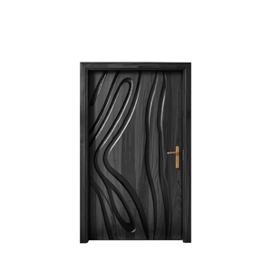 Modern Carved Wooden Door For Interior Entryway