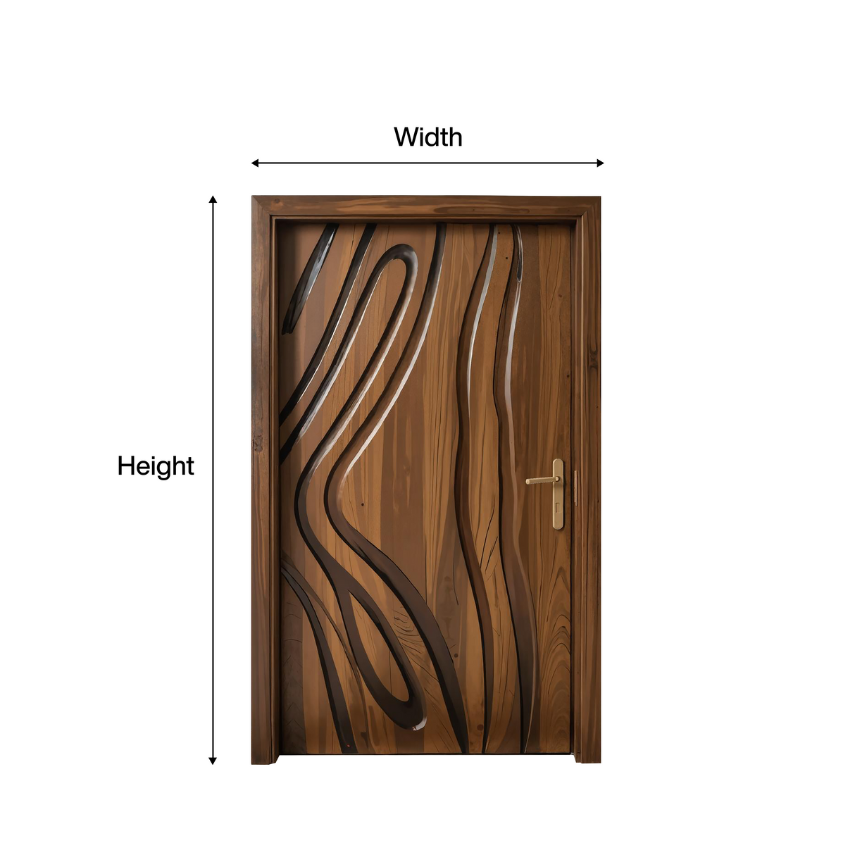 Modern Carved Wooden Door For Interior Entryway