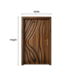 Modern Carved Wooden Door For Interior Entryway
