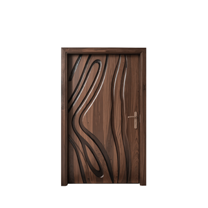Modern Carved Wooden Door For Interior Entryway
