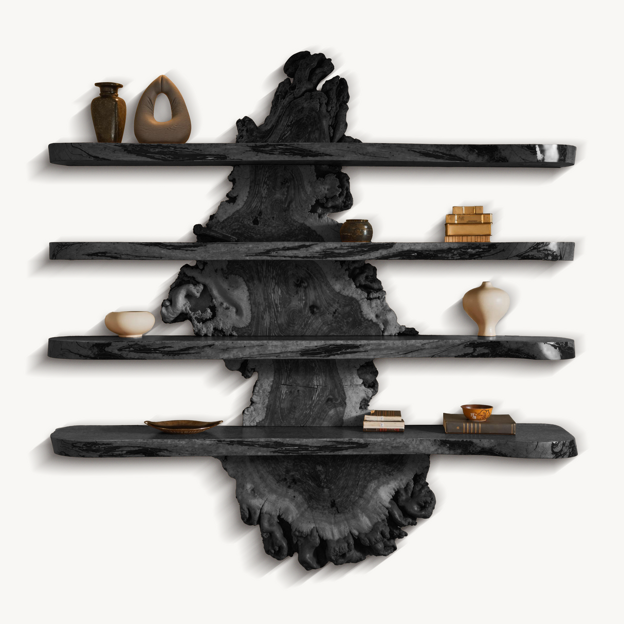 Live Edge Wall Shelf Design For Bedroom Display