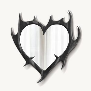 Rustic Antler Heart Wall Mirror For Bedroom And Entryway