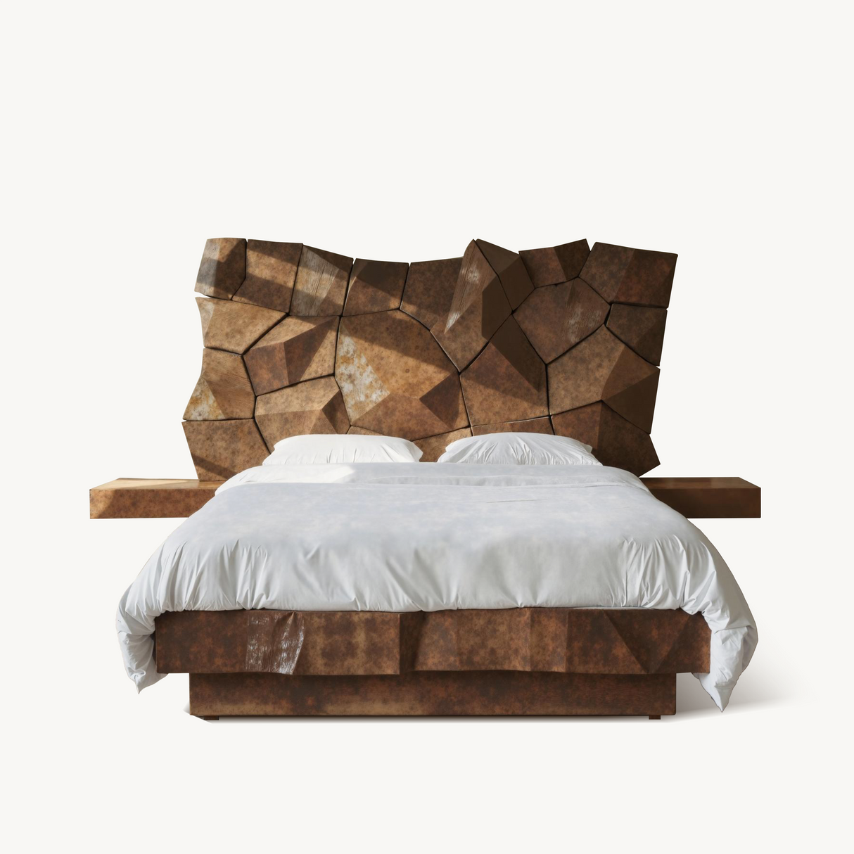 Sculptural Geometric Bed Frame For Modern Bedroom