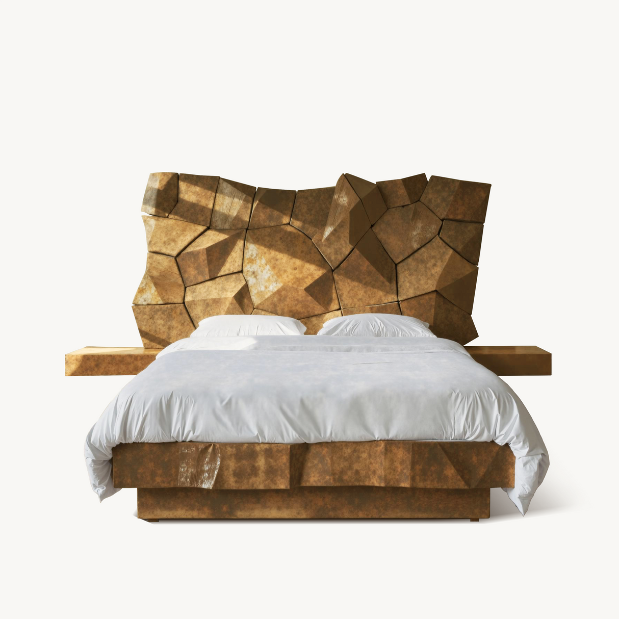 Sculptural Geometric Bed Frame For Modern Bedroom